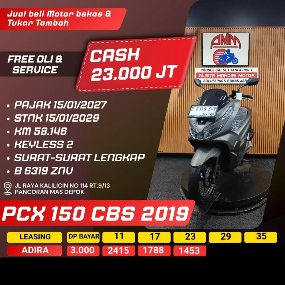 PCX 150 CBS 2019 PAJAK HIDUP SPAYLATER KREDIVO CC CASH / KREDIT ALISTA