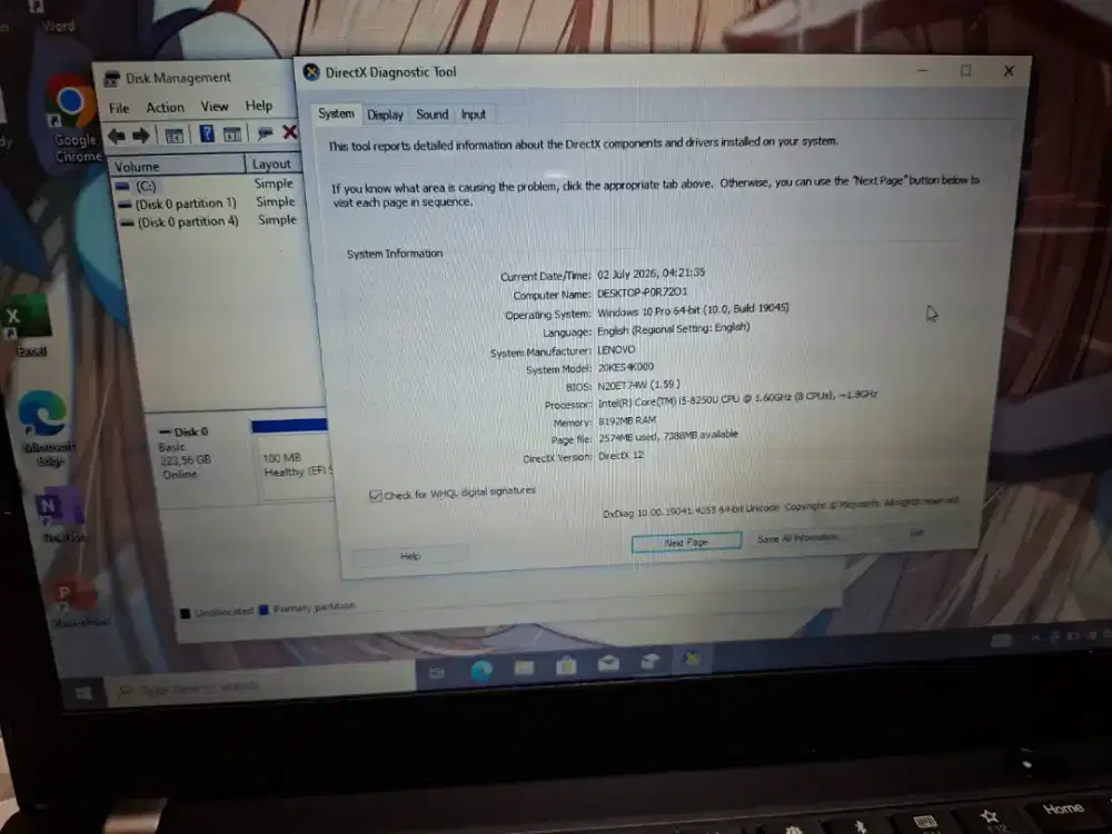 *No 67*

Laptop Lenovo Thinkpad X280
