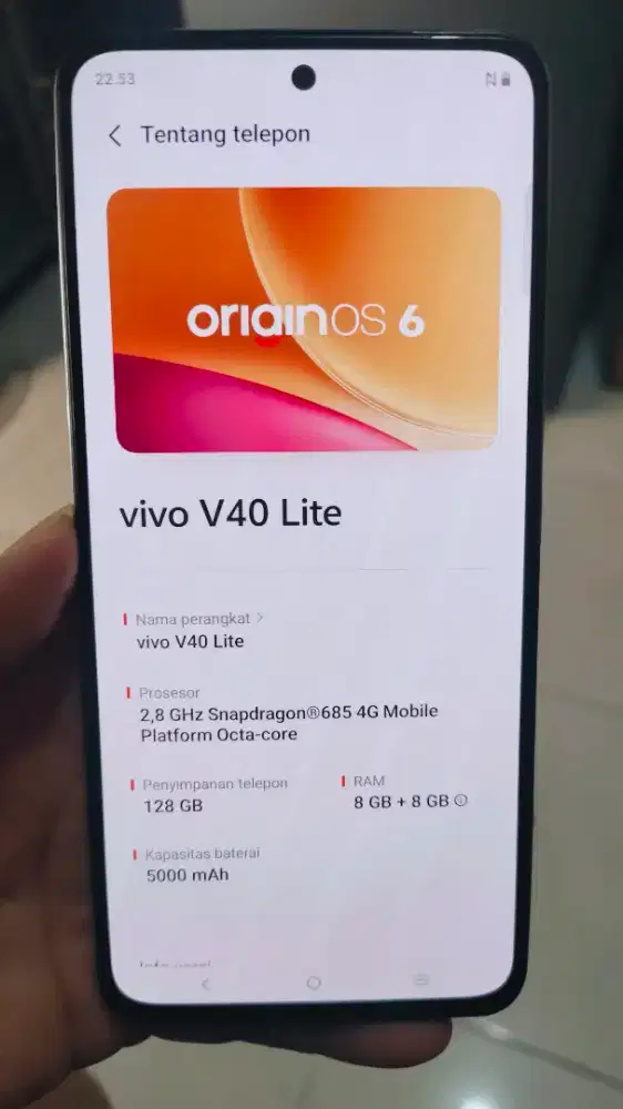 Vivo V40 Lite , ram 8+8/128