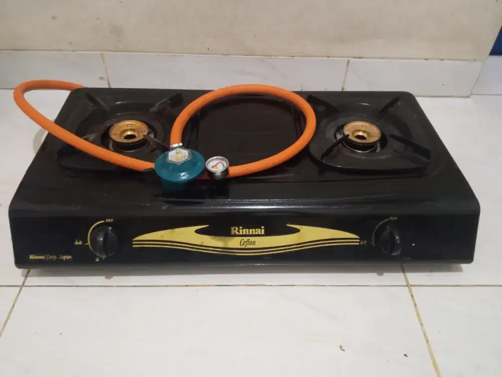 Kompor gas Rinnai 2 tungku + selang regulator