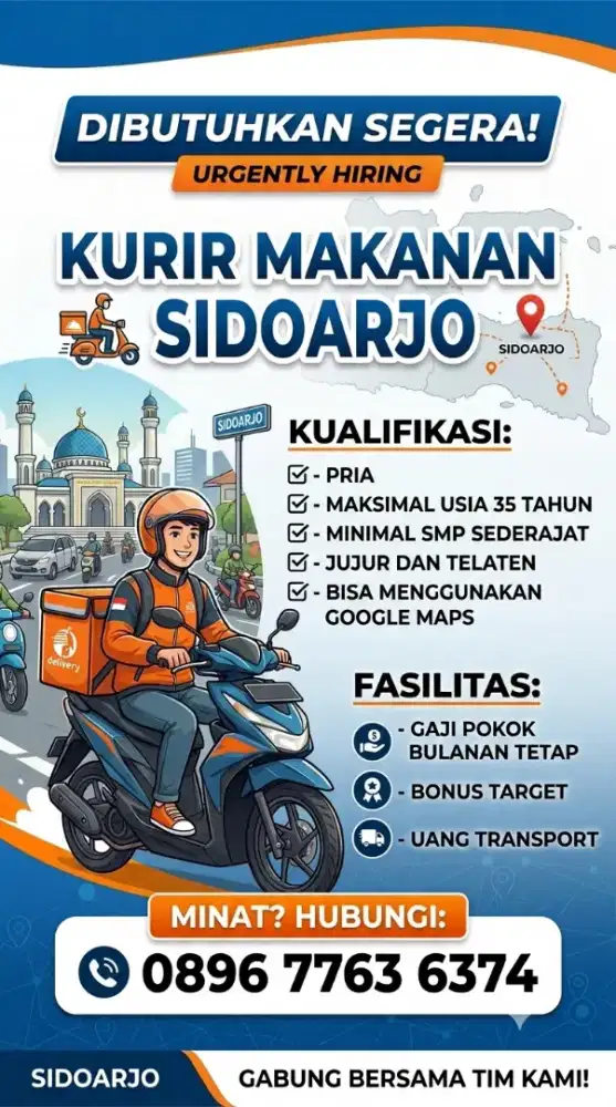 Lowongan Kerja Kurir Makanan Sidoarjo