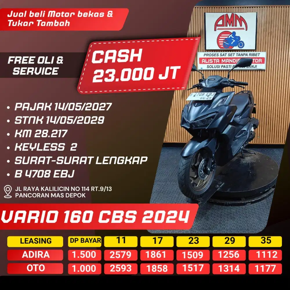 VARIO 160 CBS 2024 PAJAK HIDUP KREDIVO TOKOPEDIA CASH / KREDIT ALISTA