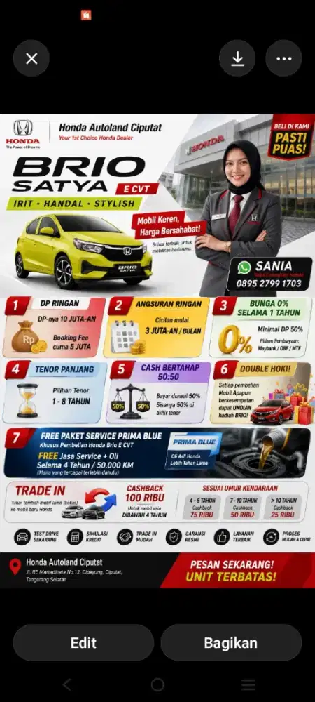 Wekeend sale mobil honda spesial