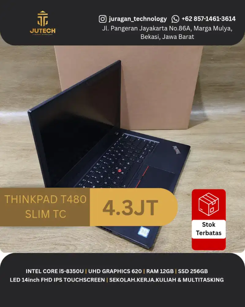 LENOVO THINKPAD T480 SLIM CORE i5 GEN8 RAM 12GB TOUCHSCREEN