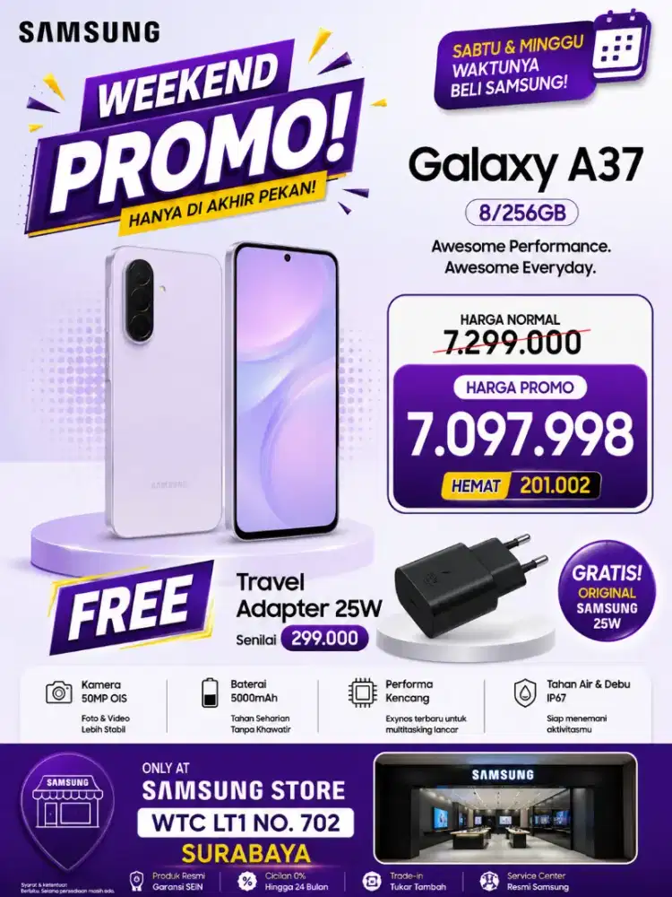 Promo weekend Samsung Galaxy A37 5G