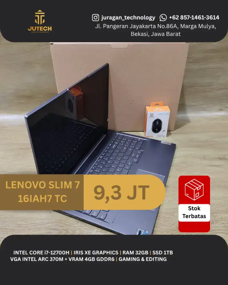 LENOVO SLIM 7 16IAH7 Core i7 Gen 12 DUAL VGA TOUCHSCREEN RAM 32GB