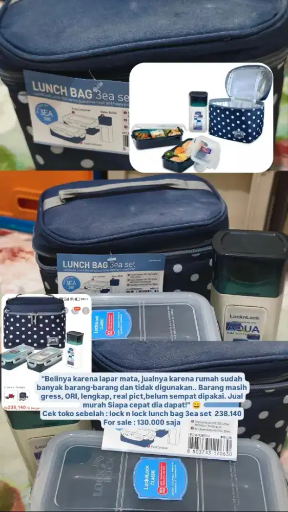 Lock and lock polkadot navy new