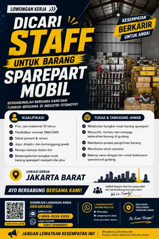 DICARI STAFF SPAREPART MOBIL