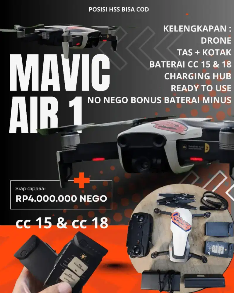 Mavic Air 1 Mulus No Minus Lengkap Cc Rendah