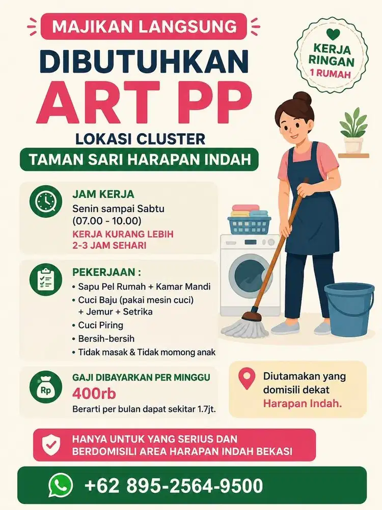 Lowongan kerja ART pulang pergi