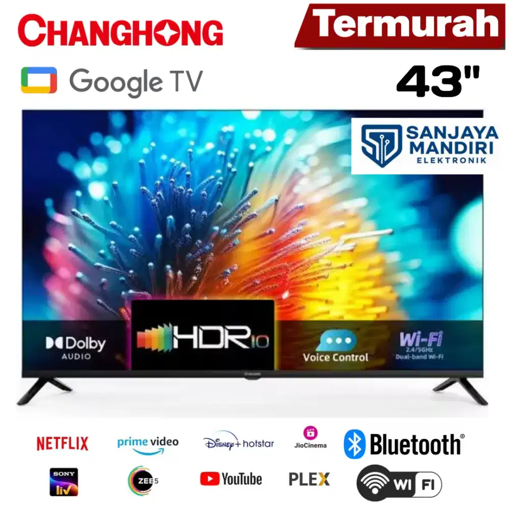 CHANGHONG GOOGLE TV DIGITAL 43 L43M91 FHD Dolby Audio Netflix Youtube