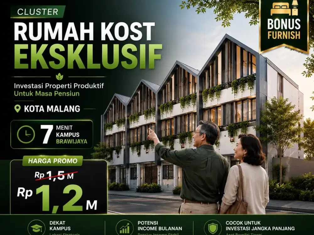 Kost Full Furnished Dijual, Lokasi Strategis Kota Malang