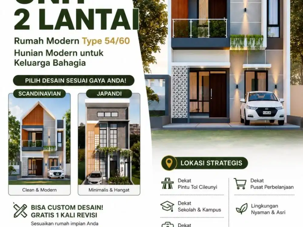 Promo Rumah 2 Lantai Hanya 490 Juta Di Cileunyi Bandung - Dekat Pintu Tol