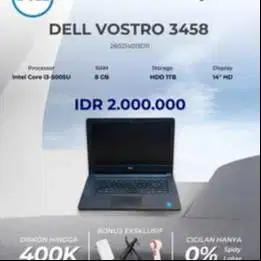DELL VOSTRO 3458 INTEL CORE I3-5005U RAM 8GB HDD 1TB