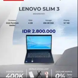 LENOVO SLIM 3 INTEL PENTIUM 6405U RAM 4GB SSD 256GB