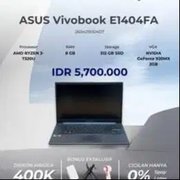 ASUS VIVOBOOK E1404FA AMD RYZEN 3-7320U RAM 8GB SSD 512GB