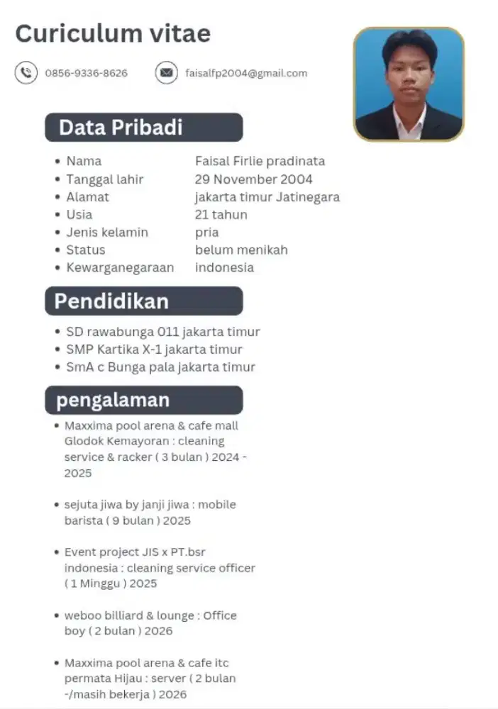 butuh loker urgent (salary 2jt-3jt ) - ( jakarta )