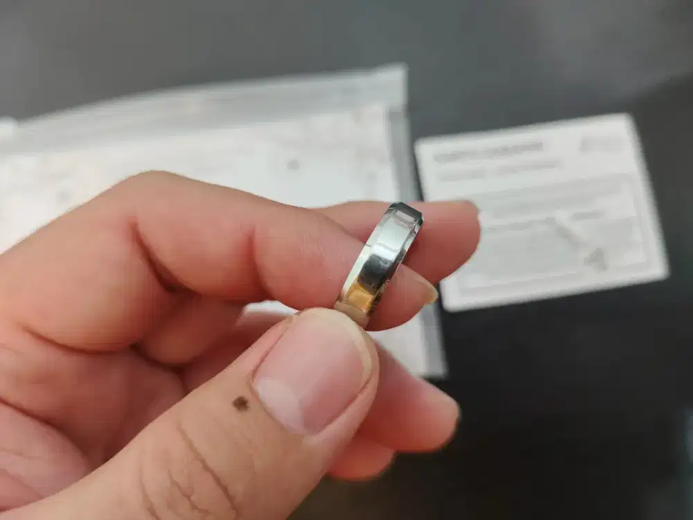 Zafa Cincin Titanium Pria Wanita 6mm Anti Karat Like New