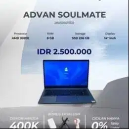 ADVAN SOULMATE AMD 3020E RAM 4GB SSD 512GB 14INCH