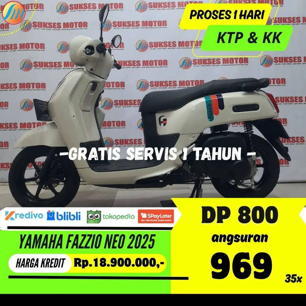 YAMAHA FAZZIO NEO 2025 DP HANYA 800RIBU ANGSURAN SANAGT RENDAH