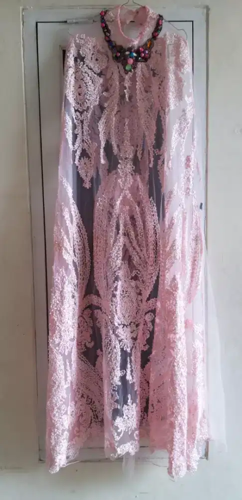 GAUN BROKAT PINK