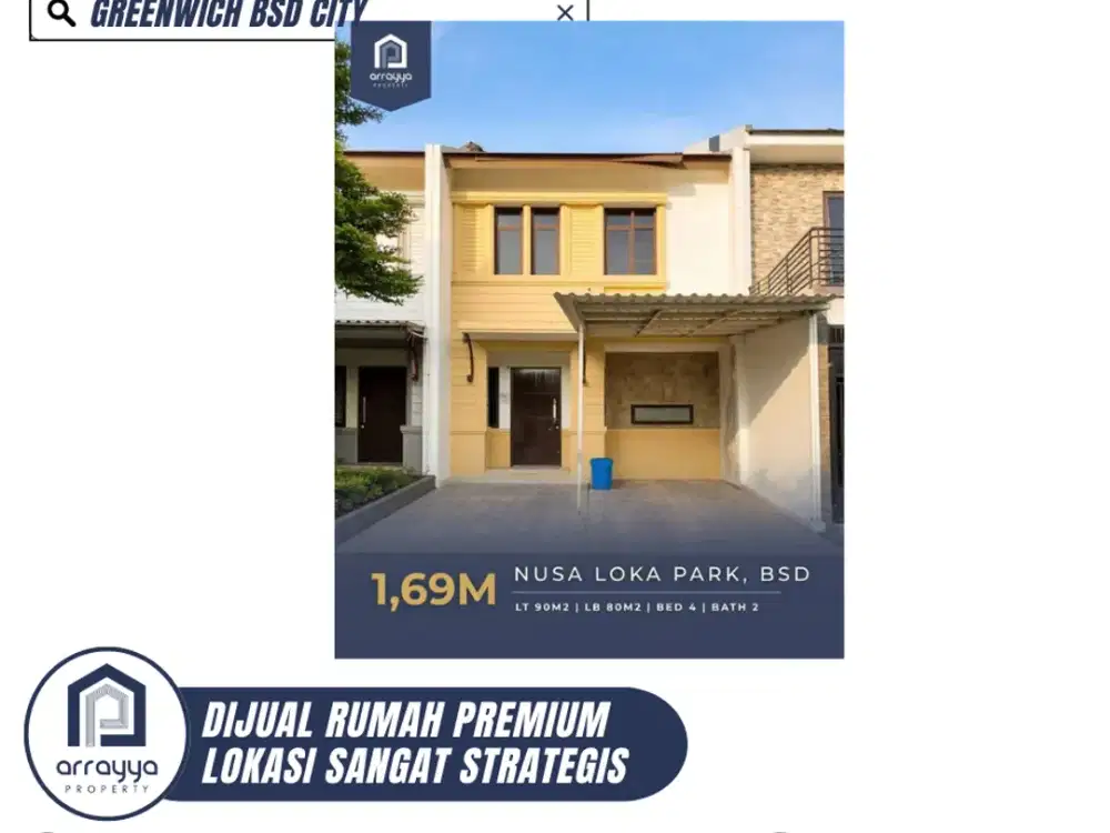 DIJUAL RUMAH PREMIIUM NUSA LOKA BSD (DMB61)