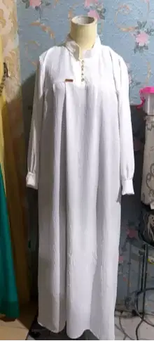 Gamis wanita putih crinkle