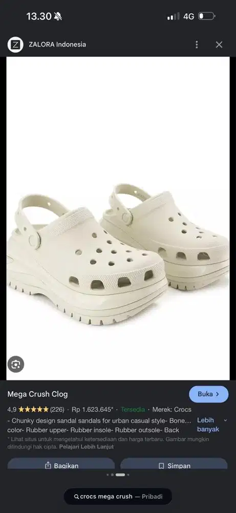 Crocs Mega Crush White size W7 (37-38) original store