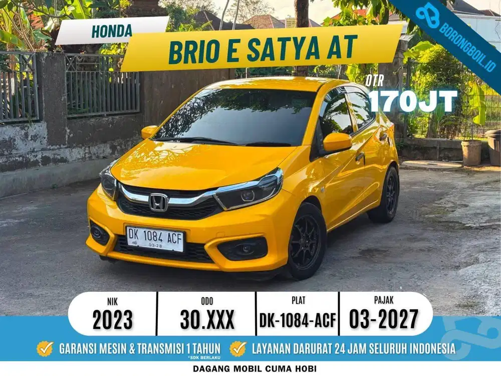 HONDA BRIO E SATYA AT 2023 KUNING LIKE NEW ISTIMEWA