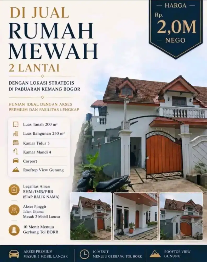 Di jual rumah classic 2 lantai bangunan baru 2025