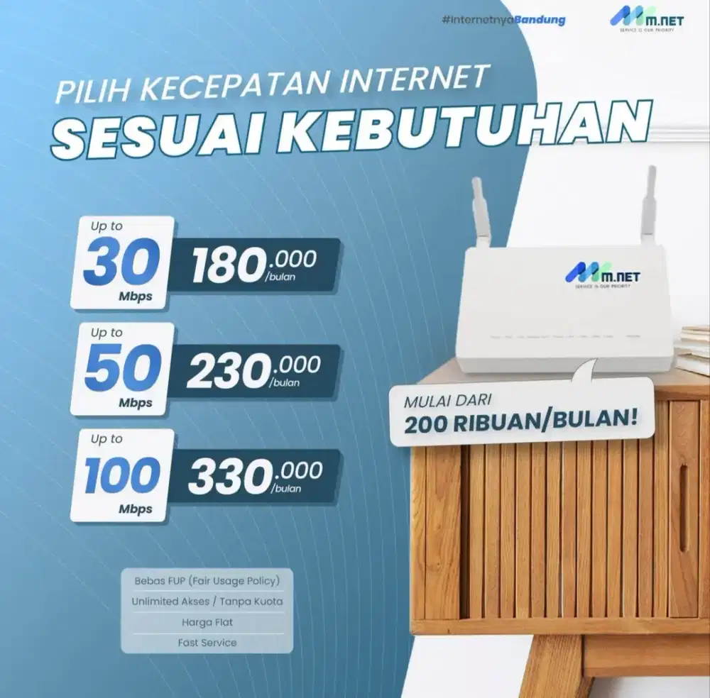 MNET.FIBER INTERNET UNLIMITED TANPA BATAS