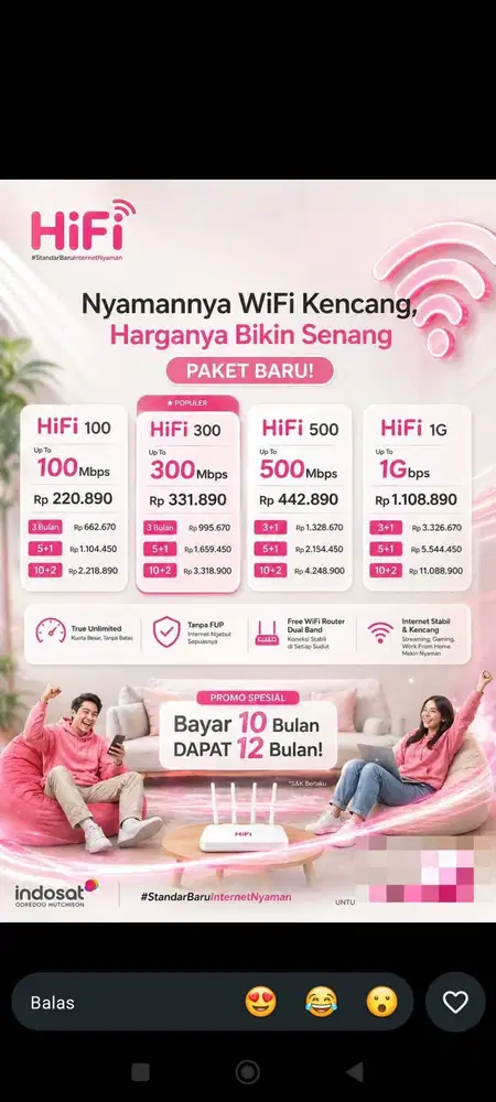 Pemasangan internet IndosatHifi 4G & 5G