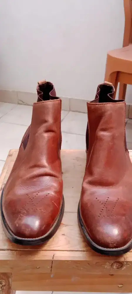 Sepatu Boot LV kulit asli cakep