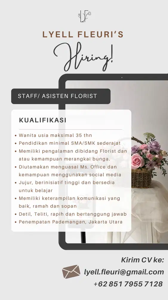 FLORIST / ASSISTANT FLORIST