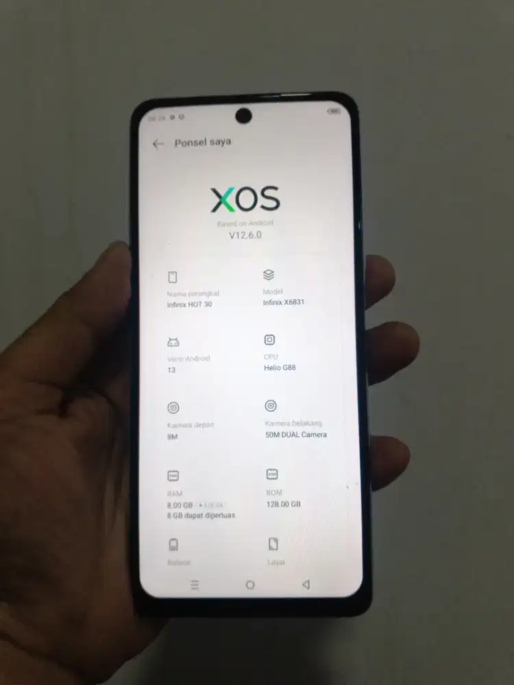 Infinix hot 30 8/128 hp casan siap pakai