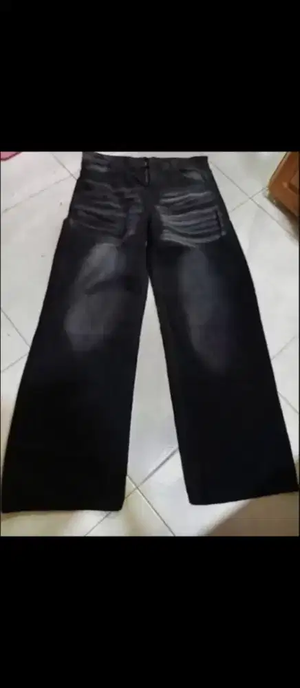 Celana baggy jeans retro black