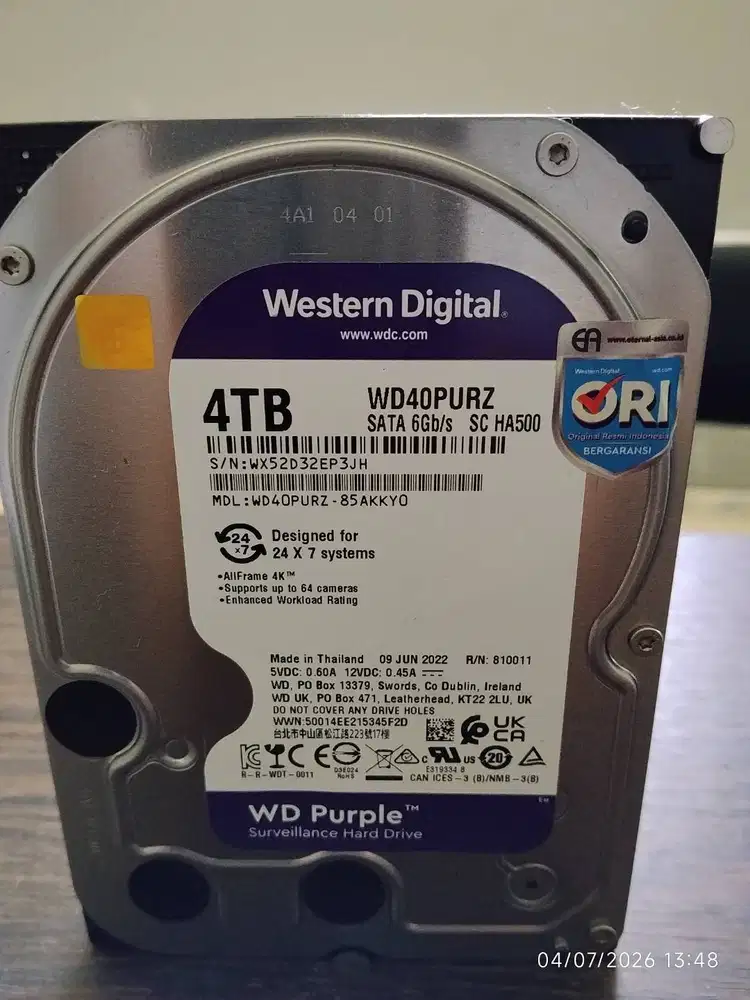 Hardisk wd purple 4TB Ori