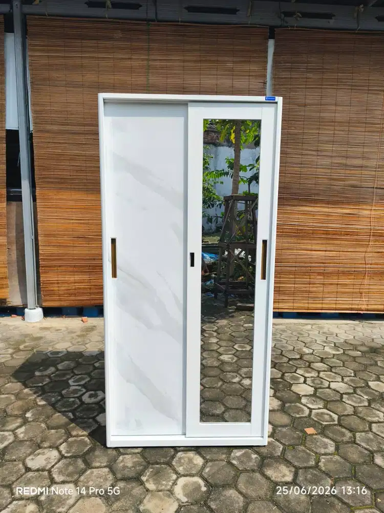 Lemari Pakaian Sliding 2P Plat 90 cm KSH SL9 AD-1