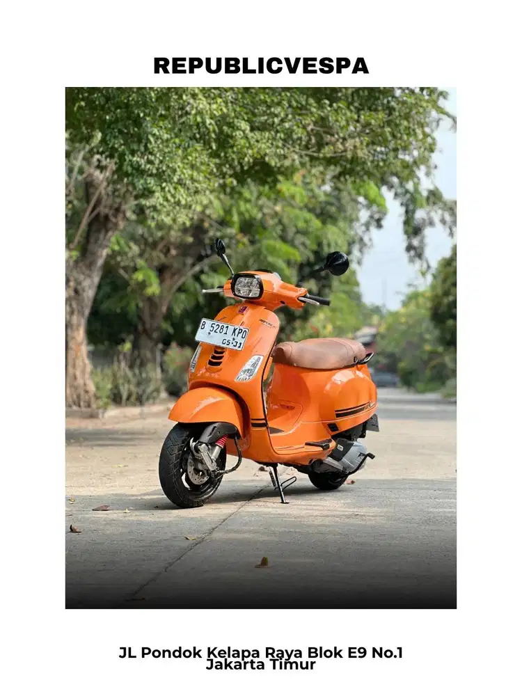TERMURAH PIAGGIO VESPA S125 IGET FACELIFT TH 2021 ORANGE TRAMONT0