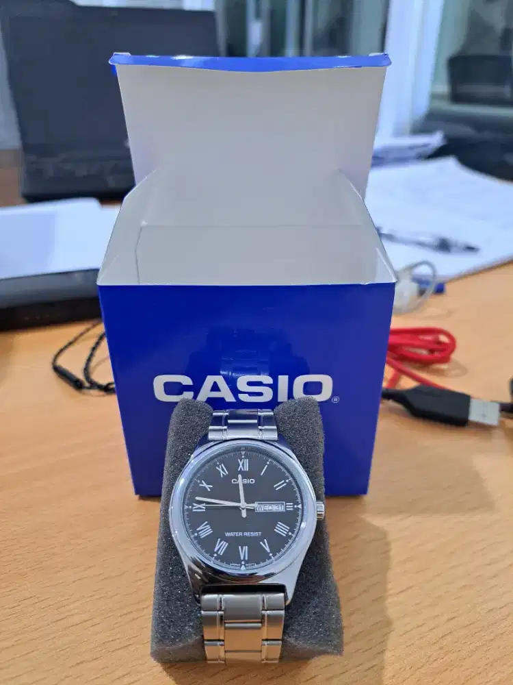 Jam Tangan Pria Casio Enticer MTP-V006D-1B Original Fullset Mulus