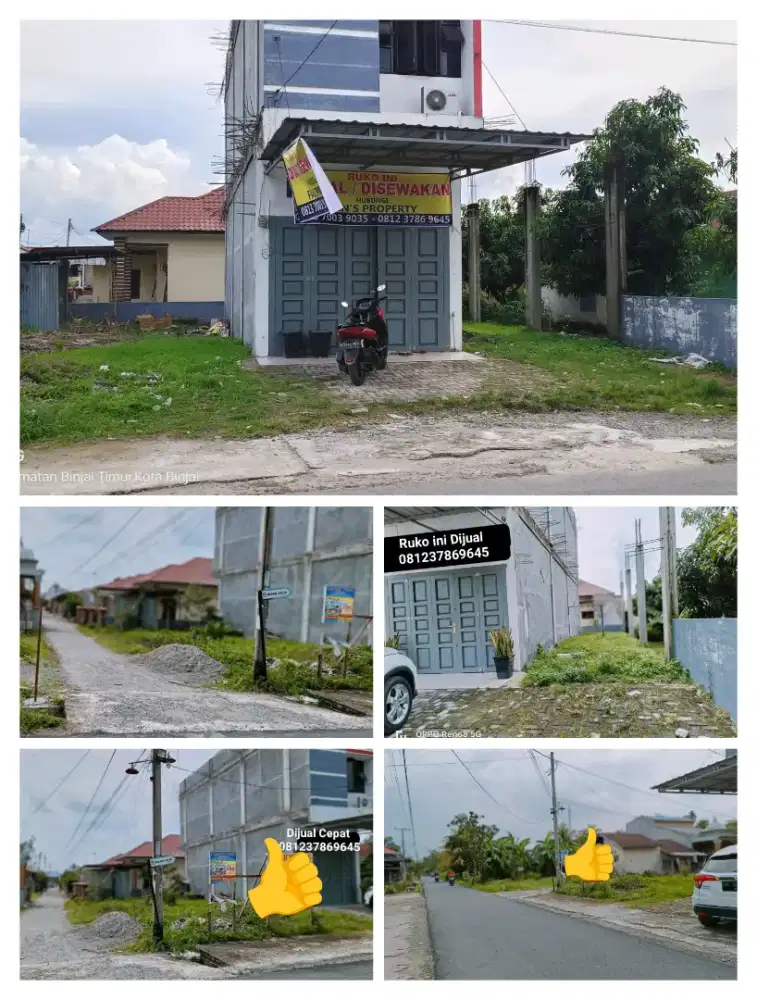 Dijual Ruko 21/2 lantai dan Tanah Kosong Disampingnya km.18 Binjai