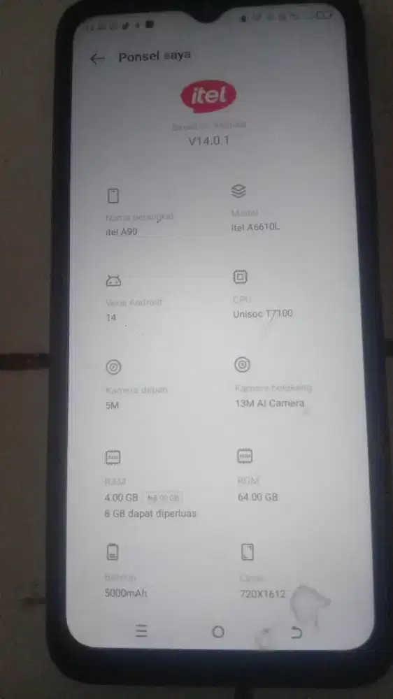 Hp itel ram 4 tambah an 8