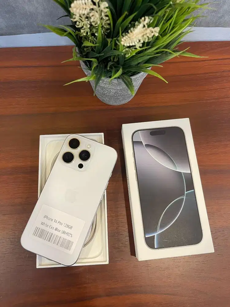 iPhone 16 pro 128GB BH 92% white Garansi Resmi