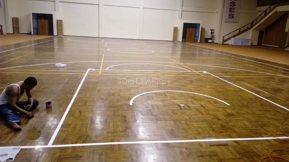 Parket Jati Lapangan Basket & Bulutangkis Jogja - Standar GOR