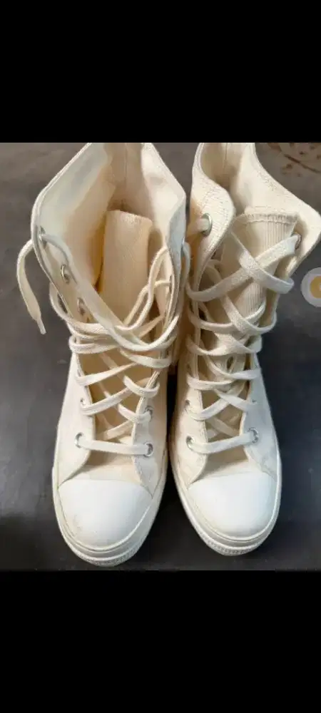 sepatu cewe converse chuck 70 De Luxe Heel white ori