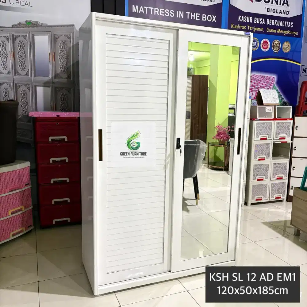 Lemari pakaian besi lemari baju pintu sliding plat besi