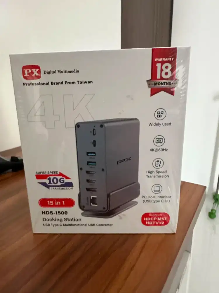 PX HDS-1500 Docking Station USB-C 15in1Dual HDMI DP LAN 4K60Hz Fullset