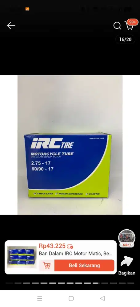 Ban dalam IRC motor matic
