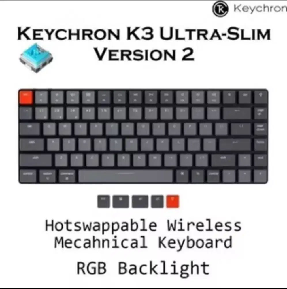 KEYCHRON K3 VERSION 2 MECHANICAL KEYBOARD (RGB BACKLIGHT)