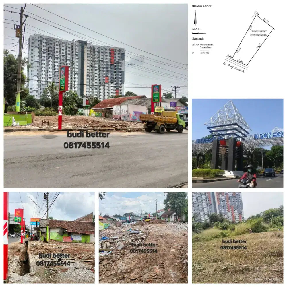 TANAH ISTIMEWA,PINGGIR JALAN RAYA,RING 1 UNDIP SEMARANG JAWA TENGAH